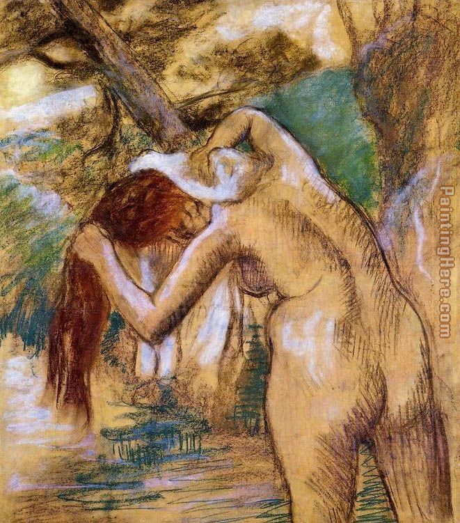 Bather by the Water painting - Edgar Degas Bather by the Water art painting